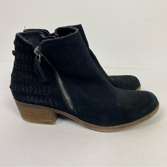 Kensie black leather suede size zipper ankle boots minimalist capsule wardrobe - Picture 1 of 7